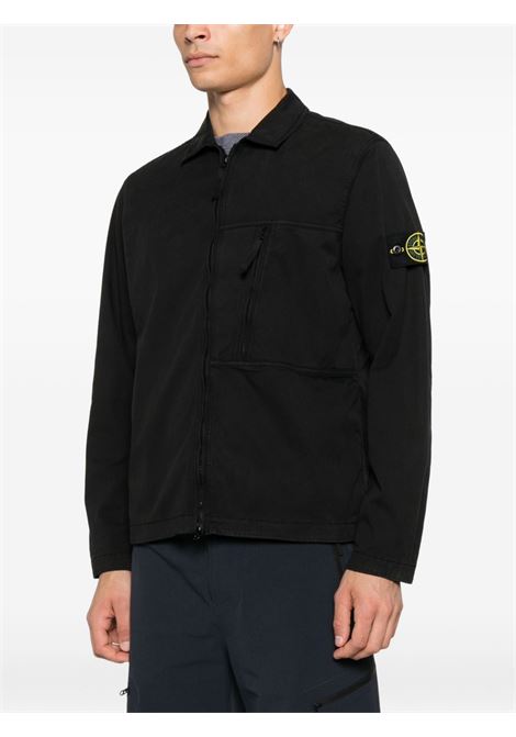 giacca camicia zip umo nera STONE ISLAND | K2S15 1200003 S0010V0029